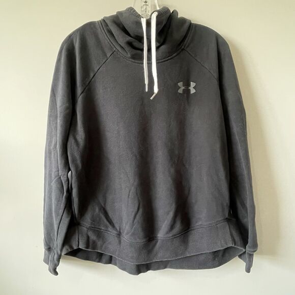 Under Armour Loose Fit Cowl Neck Sweatshirt Women's Medium Black Style 1316164 - Picture 8 of 8